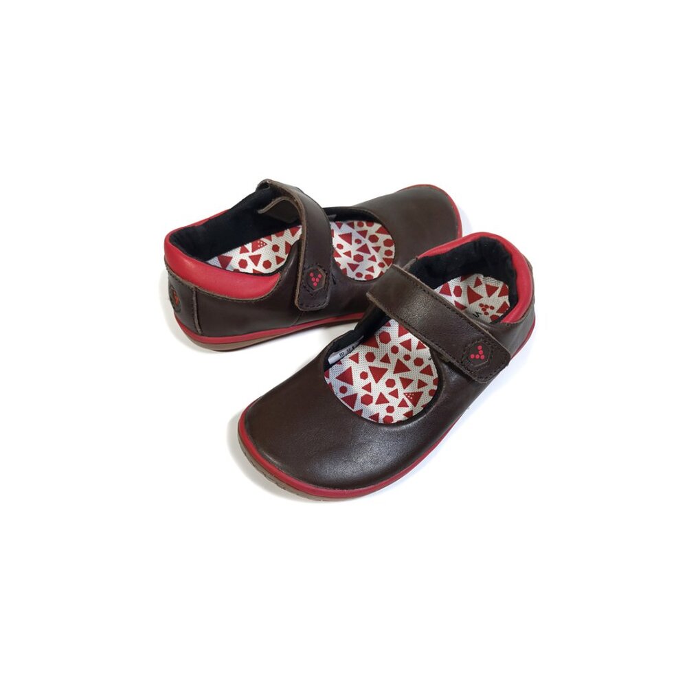 Vivobarefoot Kids 32 Girls Mary Jane Shoes Brown Leather Size 1